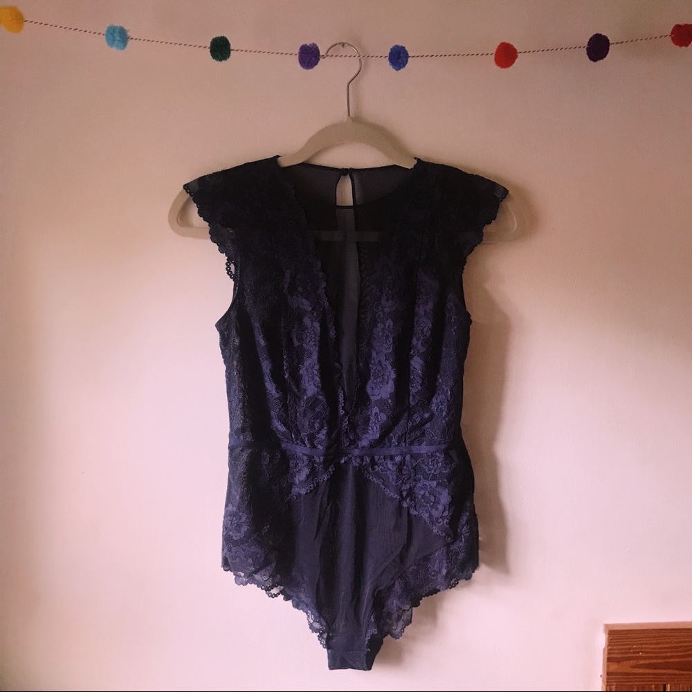 Midnight Blue Lace Bodysuit